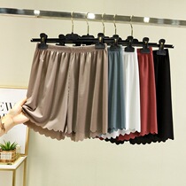 Safety pants anti-walking light spring and summer breathable thin flower side ice silk cool feeling no curbside without mark and bottom loose shorts women