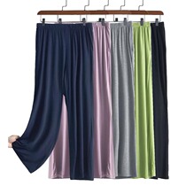 Big Code Home Pants Woman Loose Comfort Cotton Gats Plus Size Fat Mm Sleeping Pants Summer Thin height waist long pants