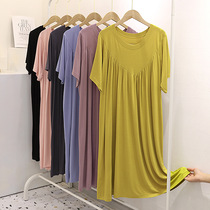 Modale Sleeping Dress Womens Summer Short Sleeves Dress Loot Pyjamas Pyjamas Dresses Up for middle-aged moms to step up code thinners