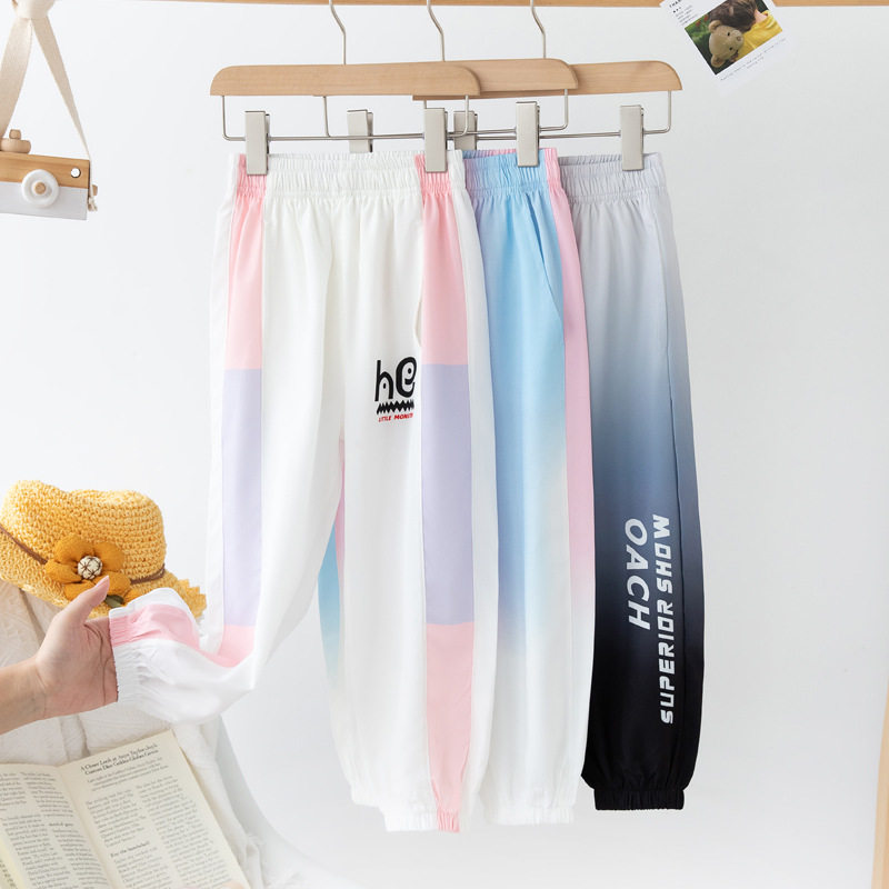 Summer Children Anti-mosquito Pants Boy Girl Casual Pants Light And Breathable Fashion Air Conditioning Pants Home Pants Light Cage Pants Long Pants