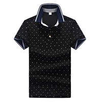 Áo thun nam tay ngắn 2018 mùa hè mới Lapel Slim Xu hướng nửa tay áo chấm bi polka polo áo