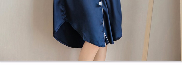 Bộ đồ ngủ nữ mùa xuân và mùa thu mô phỏng áo dài tay lụa cộng với phân bón XL chất béo MM200 pounds áo lụa gợi cảm mùa hè váy ngủ thanh niên mùa hè Hàn Quốc