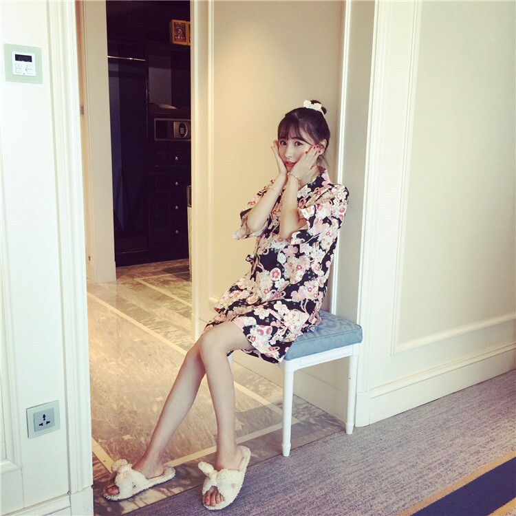 Imported cotton pajamas gown Japanese kimono sexy 