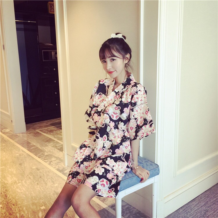 Imported cotton pajamas gown Japanese kimono sexy 