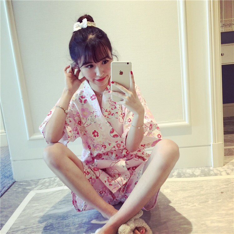 Imported cotton pajamas gown Japanese kimono sexy 