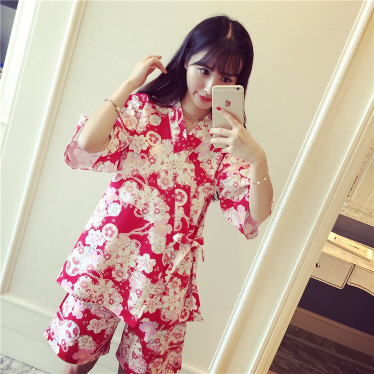 Imported cotton pajamas gown Japanese kimono sexy 
