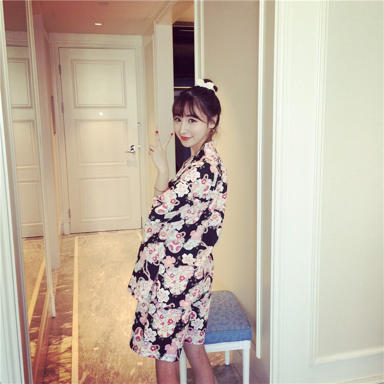 Imported cotton pajamas gown Japanese kimono sexy 