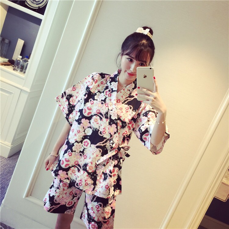 Imported cotton pajamas gown Japanese kimono sexy 