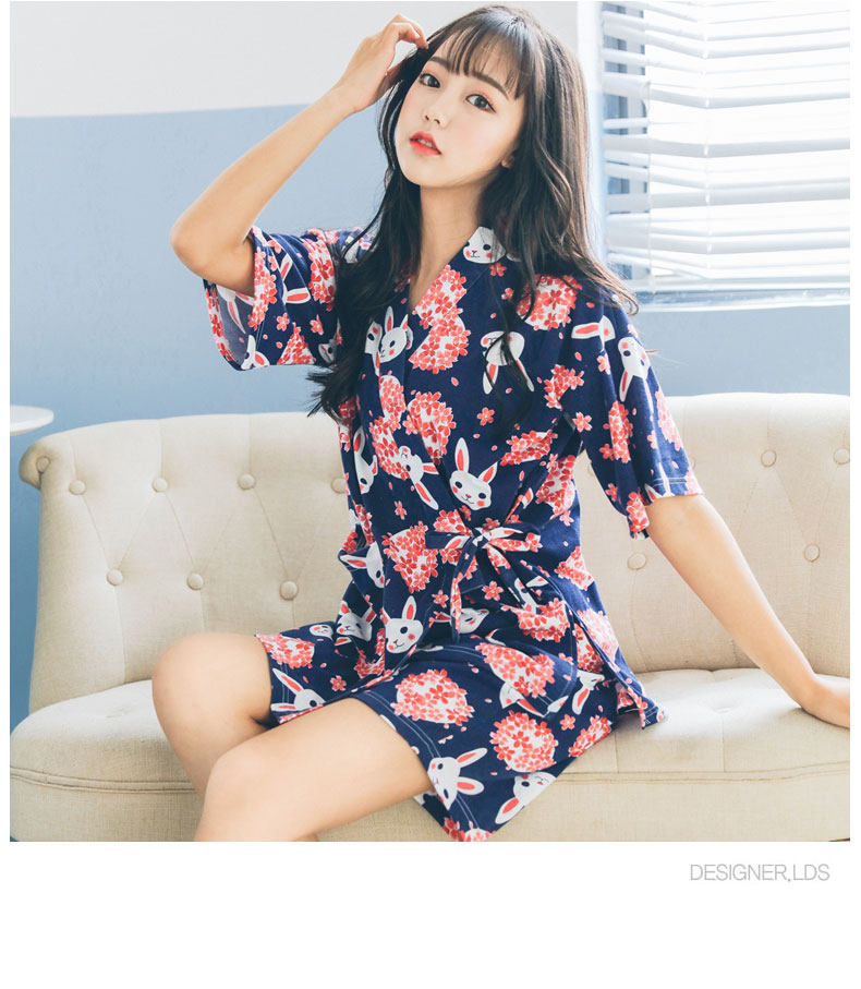 Imported cotton pajamas gown Japanese kimono sexy 