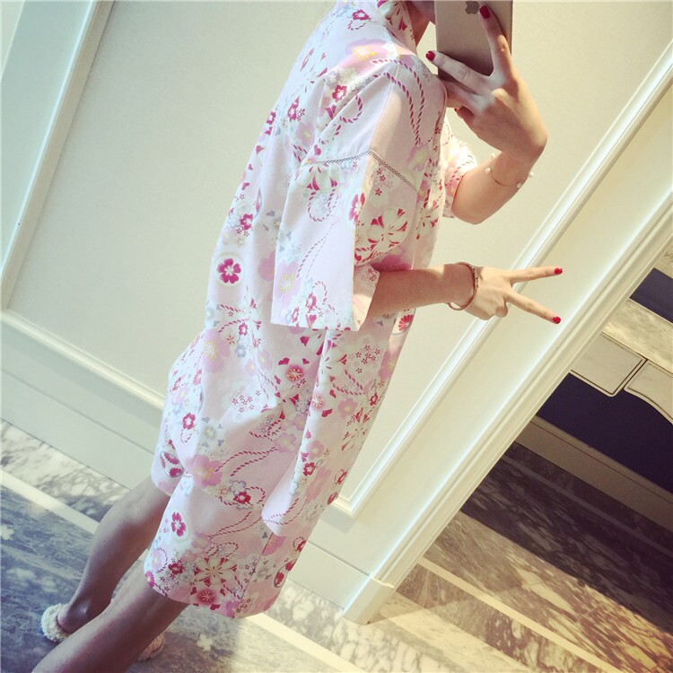 Imported cotton pajamas gown Japanese kimono sexy 