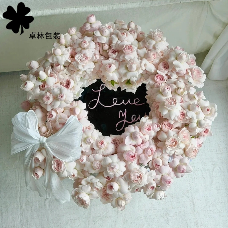 Zhuolin Qixi Festival Heart-Shaped Mirror Flower Basket Heart-Shaped Round Acrylic Mirror Packaging DIY Accessories Flower Shop Materials
