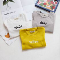 Childrens clothing 2017 spring and autumn models boys and girls cotton bottoming shirt T-shirt childrens baby simple and versatile basic top T