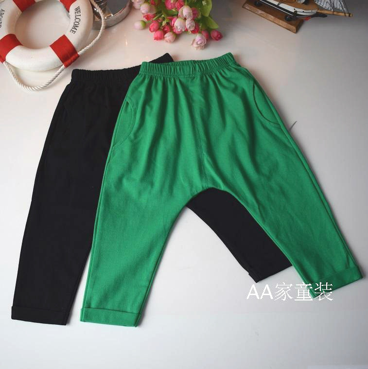 AA children's clothing spring and summer new Japanese and Korean style men's and women's baby pants children's casual pants baby big PP pants 9 points pants