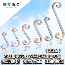 Stainless steel decorative flower accessories stair fence door flower window flower accessories European art flower decoration 304 rose gold