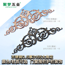 Jumeng hardware 201 304 stainless steel black titanium 0 5 thick stamping 3155 multi-purpose Big Horn flower rose gold decorative flower