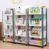 Small cart shelve bedroom snacks storage cart floor multilayer movable home plastic toy containing shelf