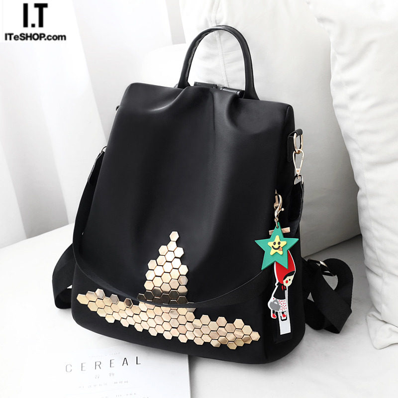 Hong Kong backpack ladies new all-match schoolbag fashion travel leisure Oxford canvas travel small backpack