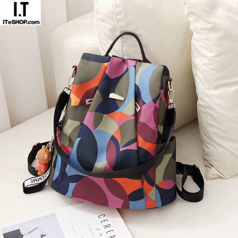 Hong Kong Backpack Women's Small Backpack New Korean Version All-match Fashion Student School Bag Oxford Canvas Bag