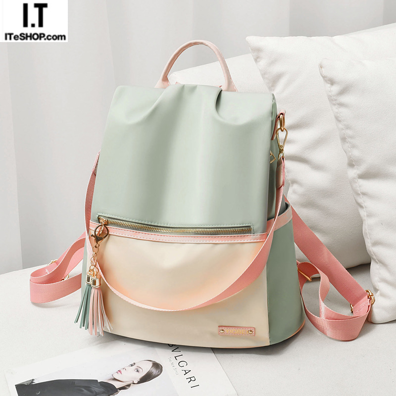 Hong Kong Oxford cloth backpack ladies new fashion all-match school bag anti-theft leisure travel rucksack