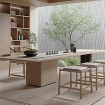 2023 tea table new Chinese style solid wood tea table Zen tea room modern simple tea table office dual-use furniture