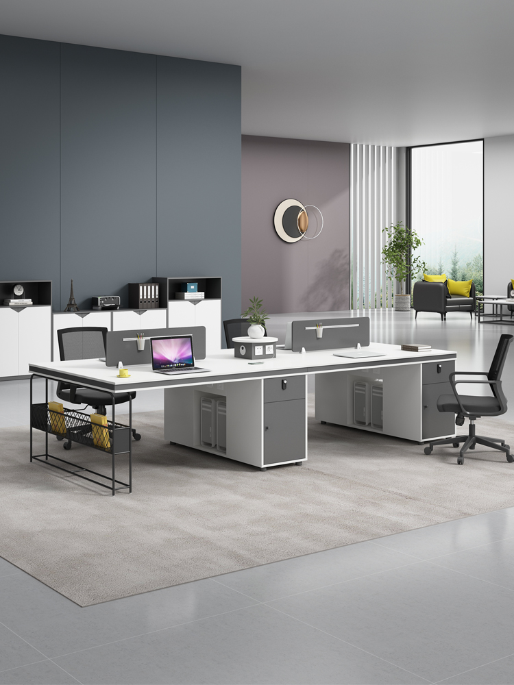 Simply modern staff desk and chair combination 4 4 6 6 double double financial computer desk office card seat