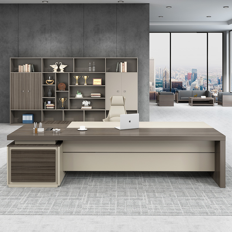 Minimalist modern office furniture owner table presidents table manager desk-plate large class desk chair combination