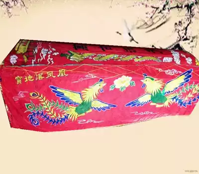 Coffin cover gold velvet cloth printed dragon and phoenix coffin cover 2 3 meters*90*60*50 Wholesale Lingtang Cloth Couplets