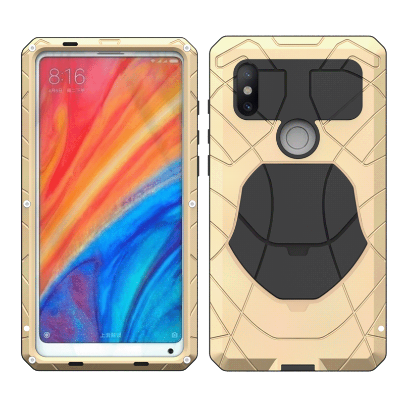 iMatch Water Resistant Shockproof Dust/Dirt/Snow-Proof Aluminum Metal Military Heavy Duty Armor Protection Case Cover for Xiaomi Mi MIX 2s