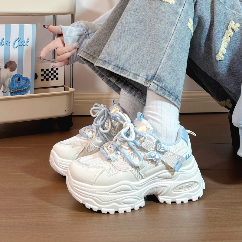 Pull-Back Butterfly Sneakers for Women, Breathable 2026 New Model, Casual Versatile Lightweight Niche Original Dad Shoes with Height Increase