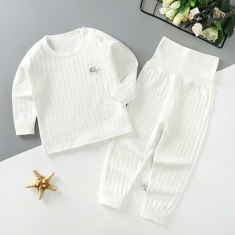 Baby Pajamas for All Seasons, Girls and Boys, Pure Cotton Jacquard Long-Sleeved Set, Autumn Clothes and Pants, High-Waisted Toddler Underwear Baby Pajamas for All Seasons, Girls and Boys, Pure Cotton Jacquard Long-Sleeved Set, Autumn Clothes and Pants, High-Waisted Toddler Underwear