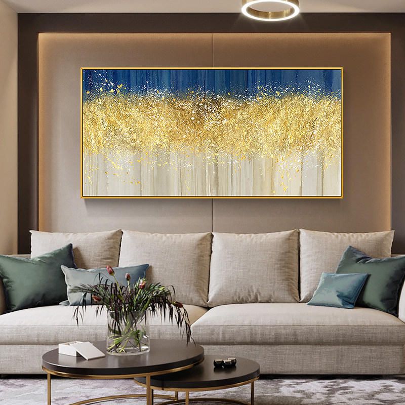 Hand Painted Oil Painting Modern Simplicity Nordic American Light Lavish Living Room Hanging Painting Abstract Golden Hair Treasure Woods Decoration Painting