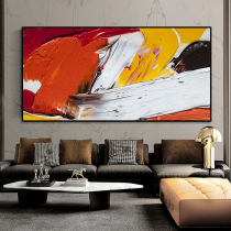 Hand-painted abstract oil painting Modern simple thick texture color block decorative painting seating area living room sofa background wall hanging painting