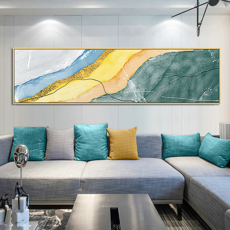 Pure hand-painted oil painting Nordic decorative painting bedroom hanging painting fresh living room sofa background wall painting simple abstract