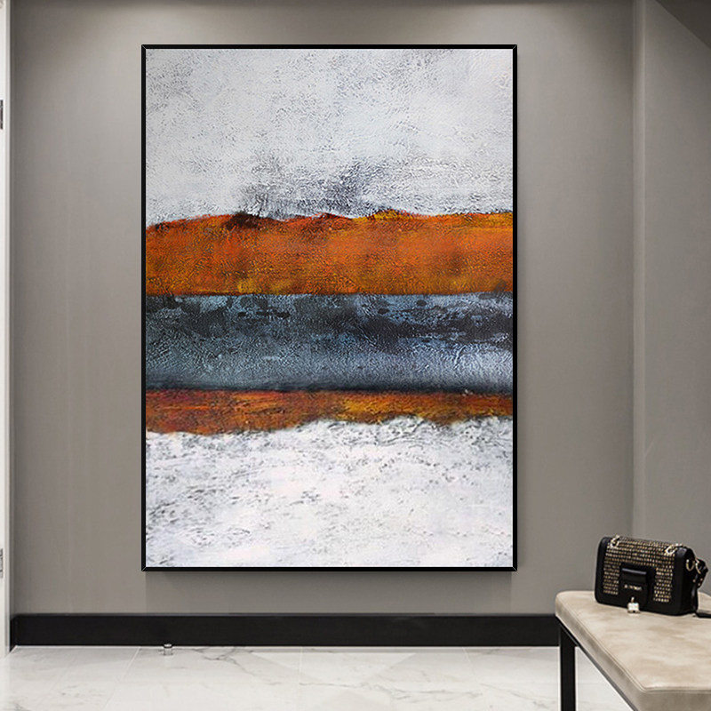 Pure Hand Painted Oil Painting Hyun Guan Aisle Decoration Painting Modern Minimalist Solid Abstract Painting Light Lavish Hotel Background Wall Hanging Painting