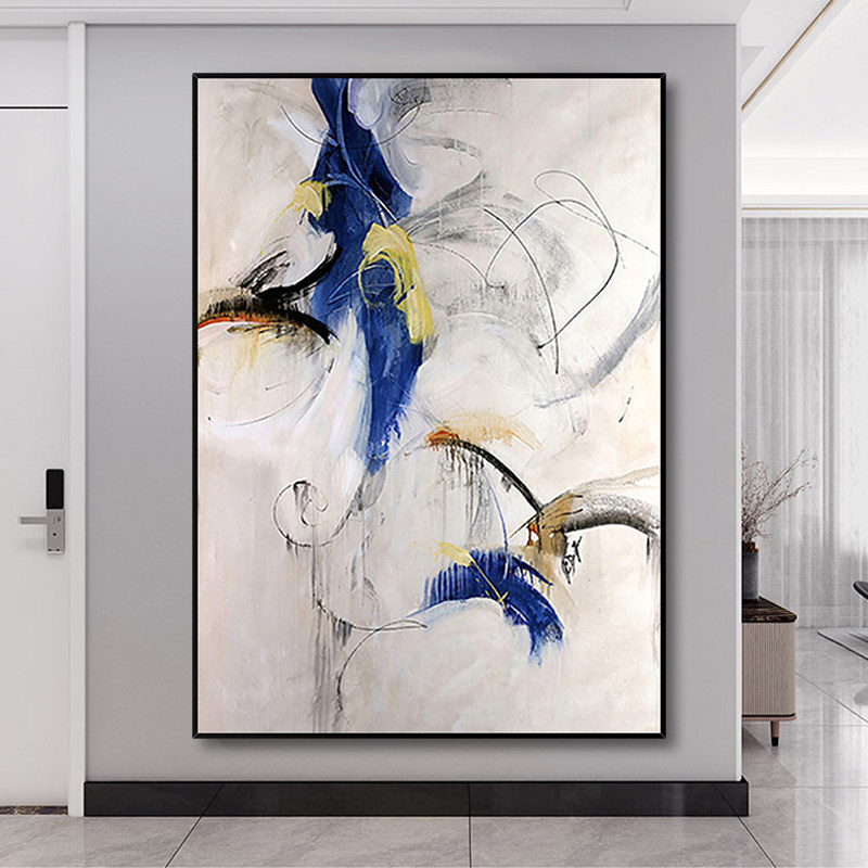 Hand-painted Abstract Oil Painting in the family Xuanguan Decorative Painting Modern Minima Light Extravagant Nordic Corridor Aisle-style Aisle Room Hung Painting