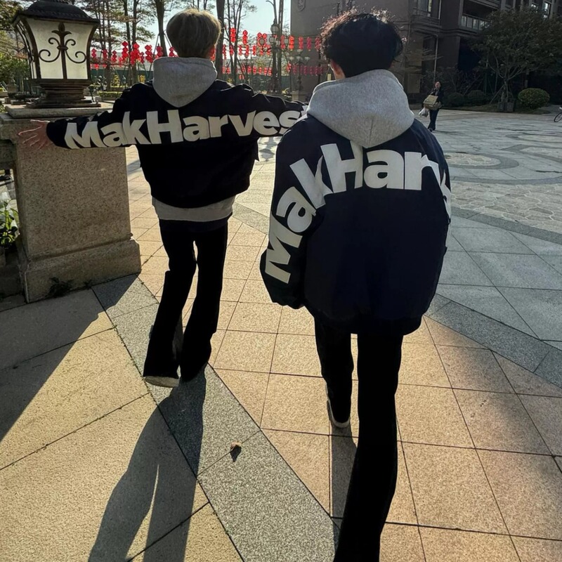 [Heavy Embroidery] American Street Style Letter Embroidery Flight Jacket for Men and Women, Loose Casual Versatile Couple's Coat