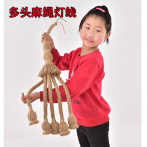 Hemp rope chandelier retro corridor chandelier diy creative living room handmade lamp personality restaurant nostalgic bar lamp line