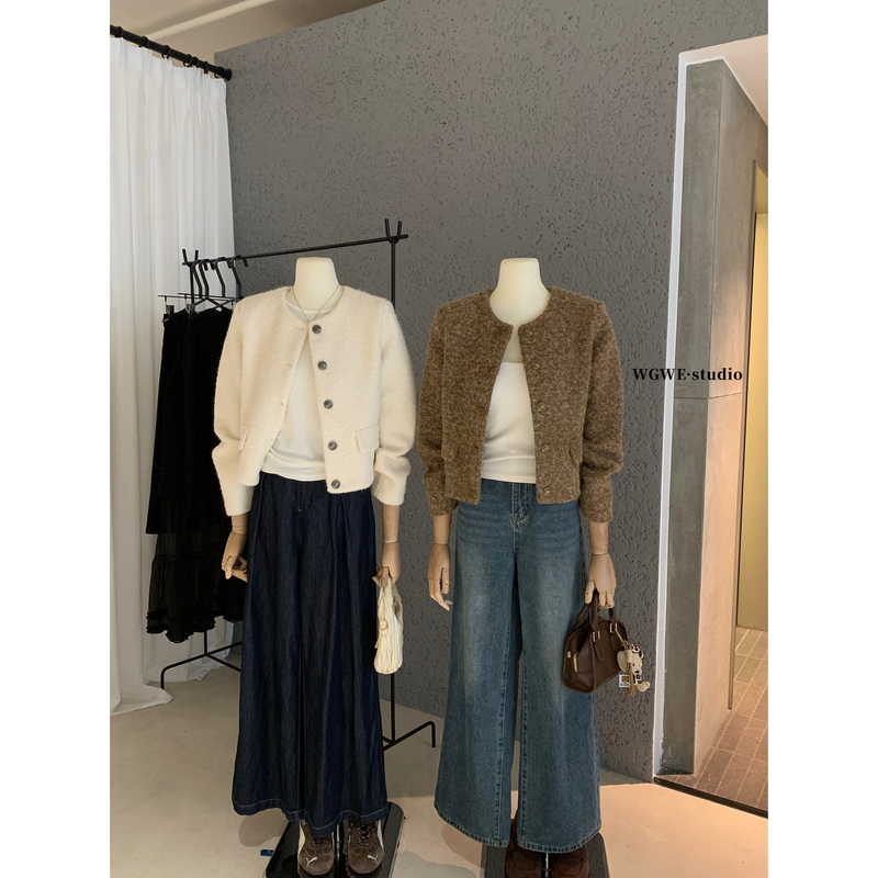 Wgwe-Woolen Tweed Jacket, Korean Style, Elegant and Loose, Thickened Cardigan Short Jacket for Women, Autumn and Winter W7910 Wgwe-Woolen Tweed Jacket, Korean Style, Elegant and Loose, Thickened Cardigan Short Jacket for Women, Autumn and Winter W7910