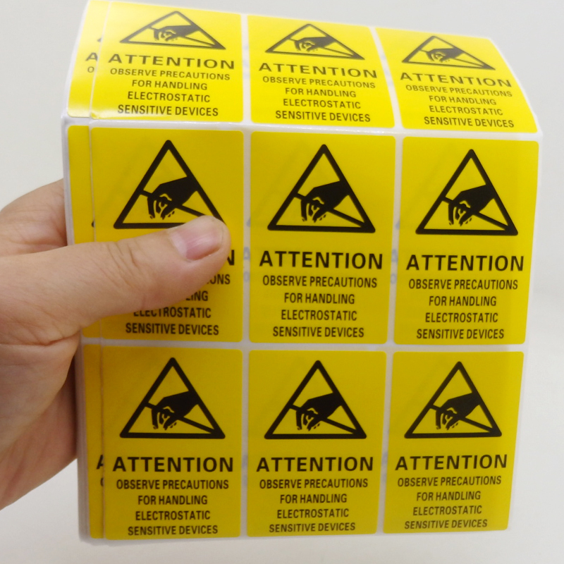 Yellow Warning Adhesive Hard Drive Sealing Label Anti-Static Label Attention Label Caution