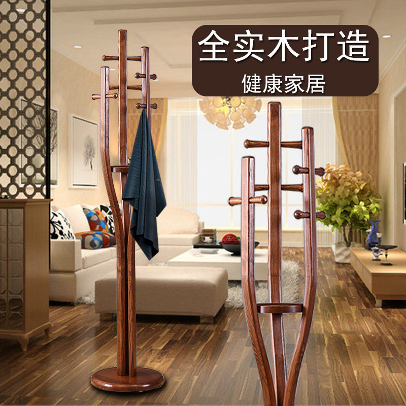 Hangshirt frame floor bedroom Solid wood modern new Chinese cloak rack household living room package wooden coat rack