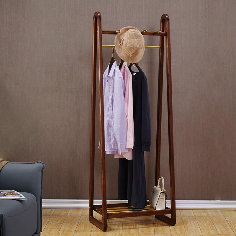 Hanghanger Ground Floor Bedroom Solid Wood Shelve Multifunction Clothes Hat Rack Home Living Room Wood Clothes Rack Containing