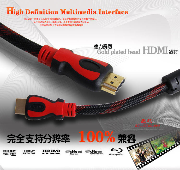 Projector HD data cable computer with TV cable HDMI audio 1 5 5 10 15 20 25 meters