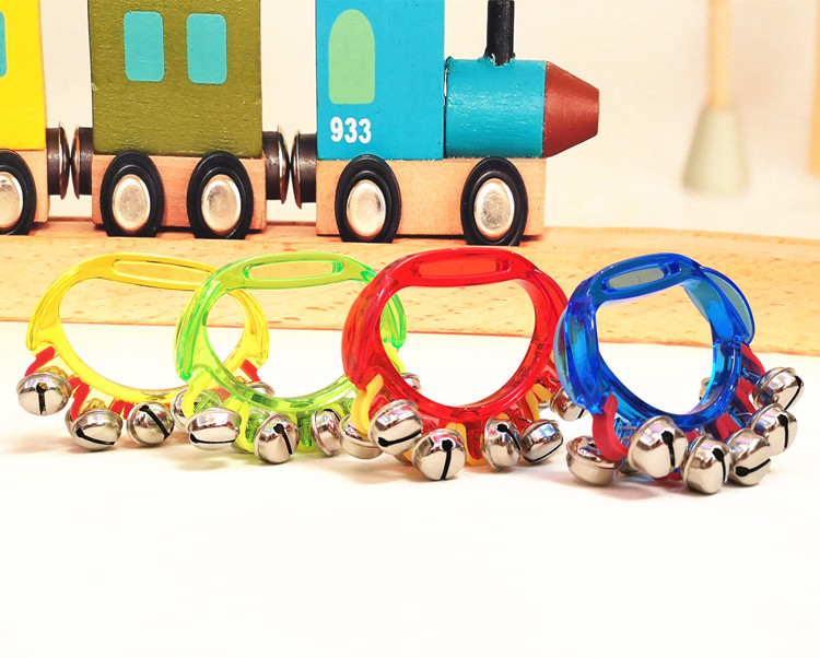 Color Transparent Hand Ring Dance Hand Bell Children Orff Musical Instruments Grasp Educational Ring Toys