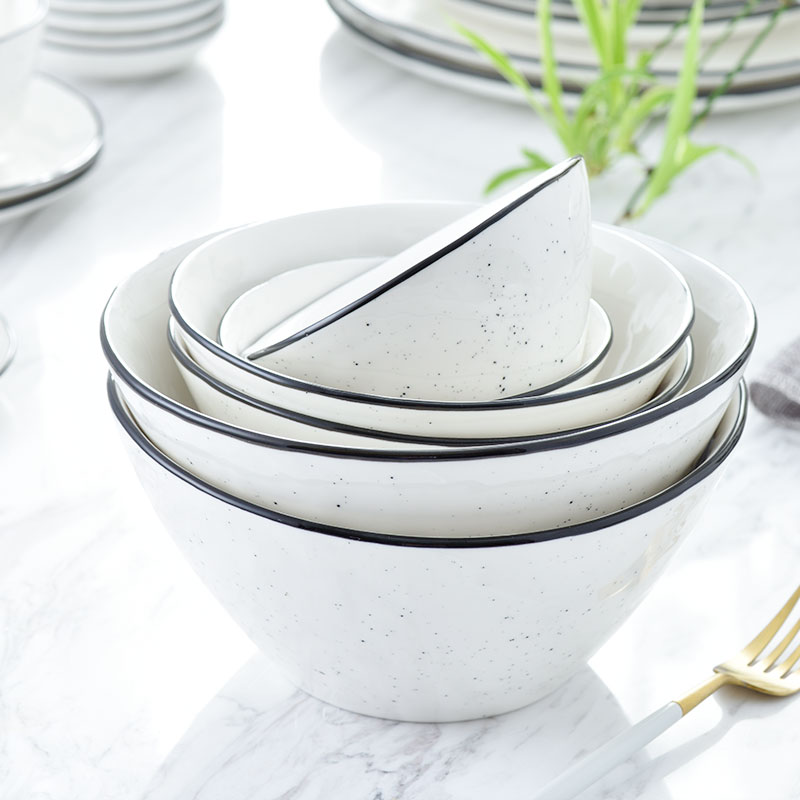 Leying Hong Bull Meat Noodle Bowl Large Bowl Ceramic Bowl minimalist Home 6 Inch Large pull noodles Noodles Bowl Adult Bucket Hat Bowl Sea Bowl