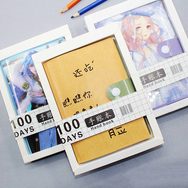 Buy 2 delivery 1 Teenage Girl Hearts Hands Account Benzione Boxed Ledger Notebook netbook Red Mesh Plan Manuals Notebook