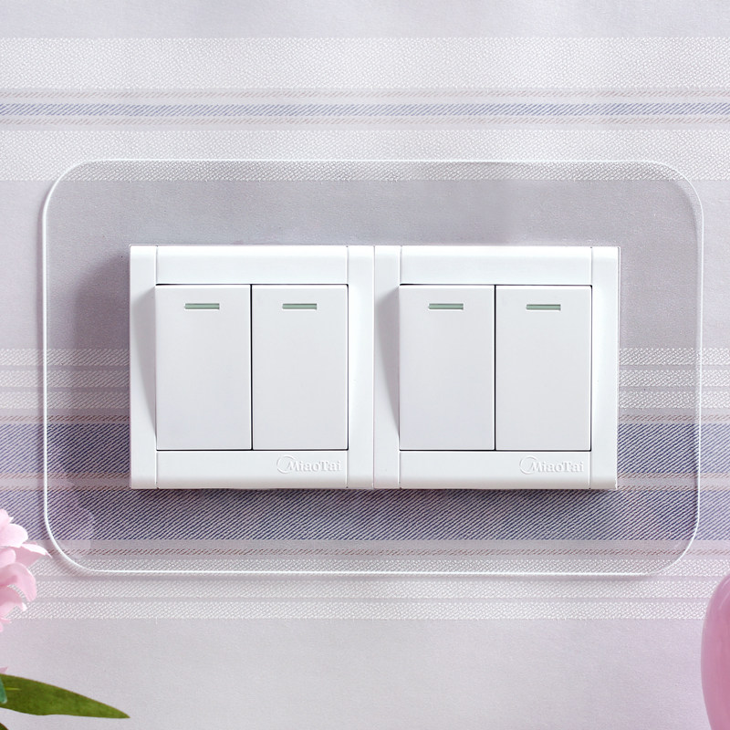Acrylic Plate Transparent Switch Sticker Protective Sheath Home Switch Decoration Sticker Free Stick Without Injury Wall Anti Dirty Sticker Socket Sticker