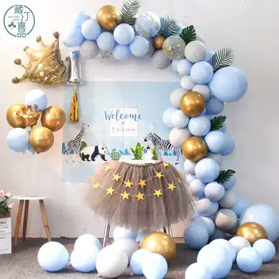 Male baby one year old net red birthday decoration scene layout background wall one year old children creative poster customization