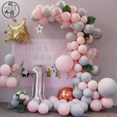 Baby girl one-year-old full moon feast Net celebrity birthday decoration background wall decoration 2-year-old creative poster customization