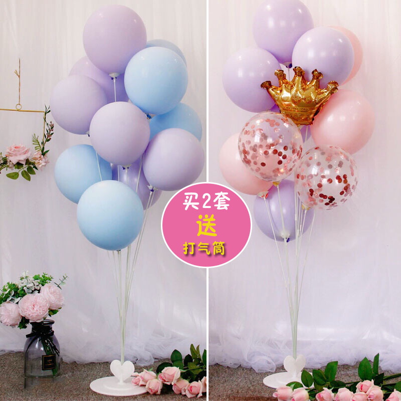 Baby birthday year-old background decoration Holiday wedding opening Macaron table floating floating balloon bracket decoration