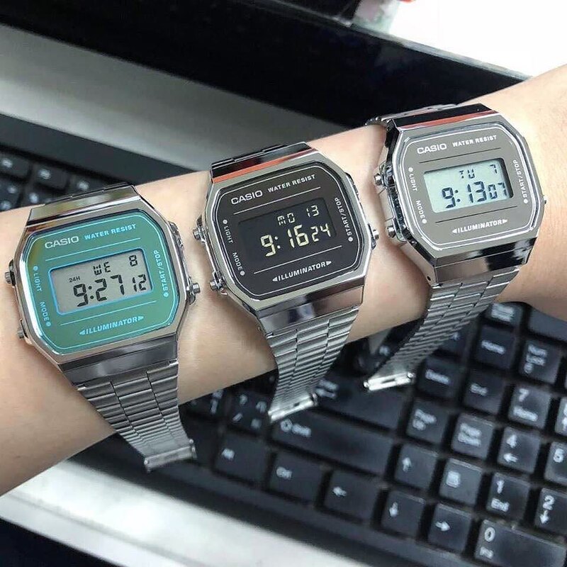 Casio Casio Retro Retro-Style Cool Small Square Gold and Silver Watch A168 A159 La670 La680 Casio Casio Retro Retro-Style Cool Small Square Gold and Silver Watch A168 A159 La670 La680